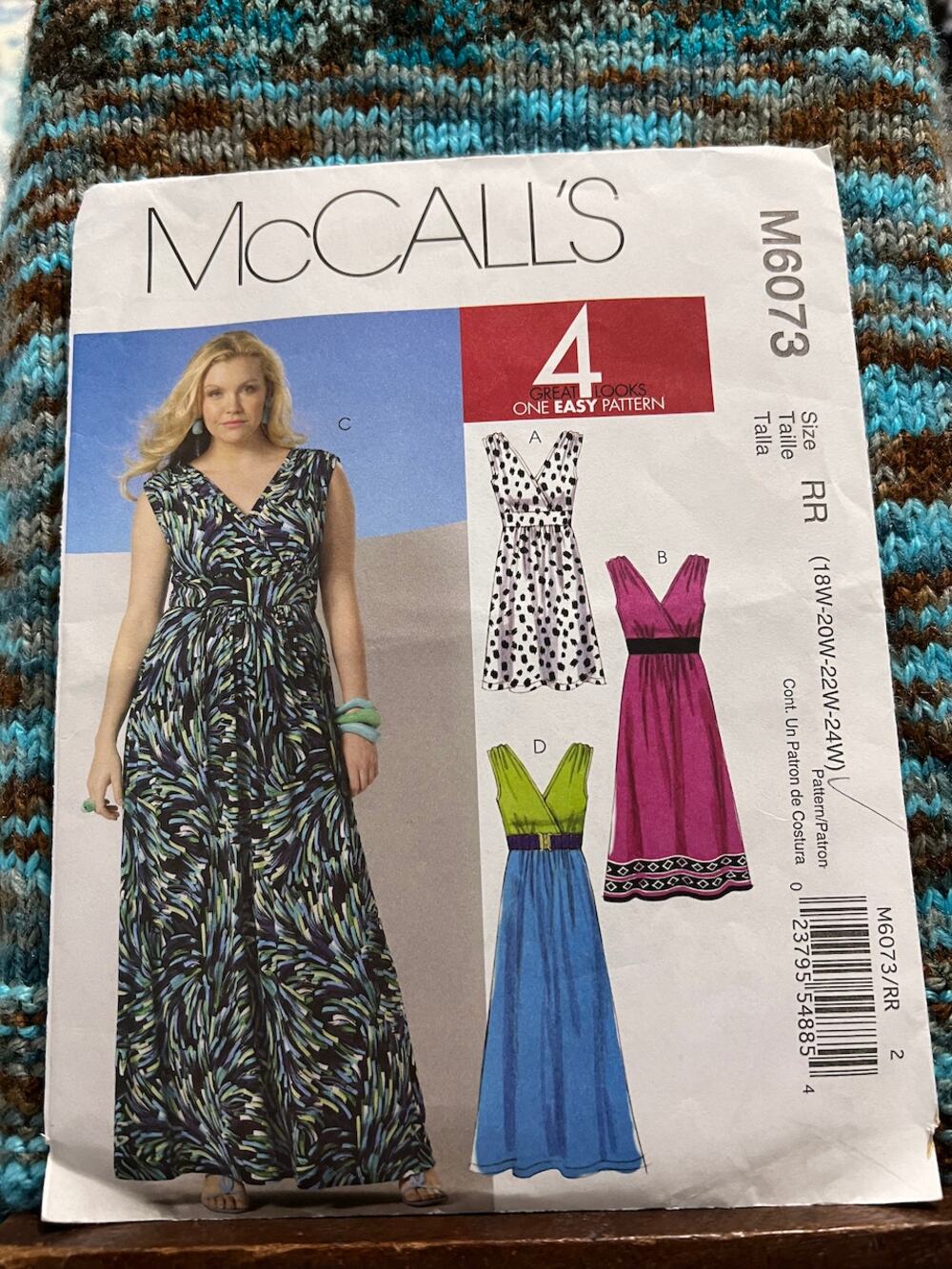 McCalls pattern 6073 maxi dress fit and flare v neck